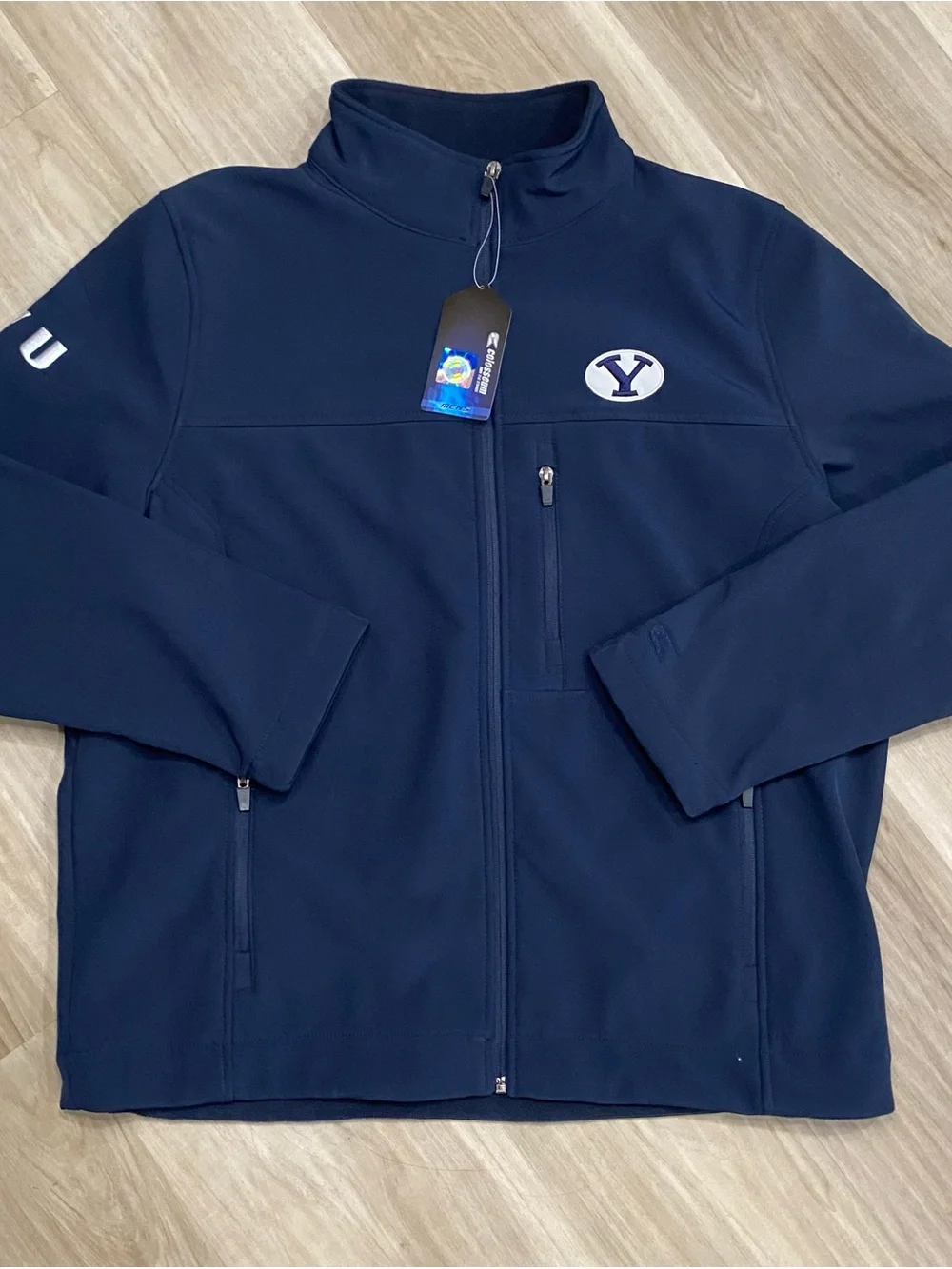 Colosseum BYU Cougars Jacket Mens Small S Navy Blue Full Zip Softshell NWT